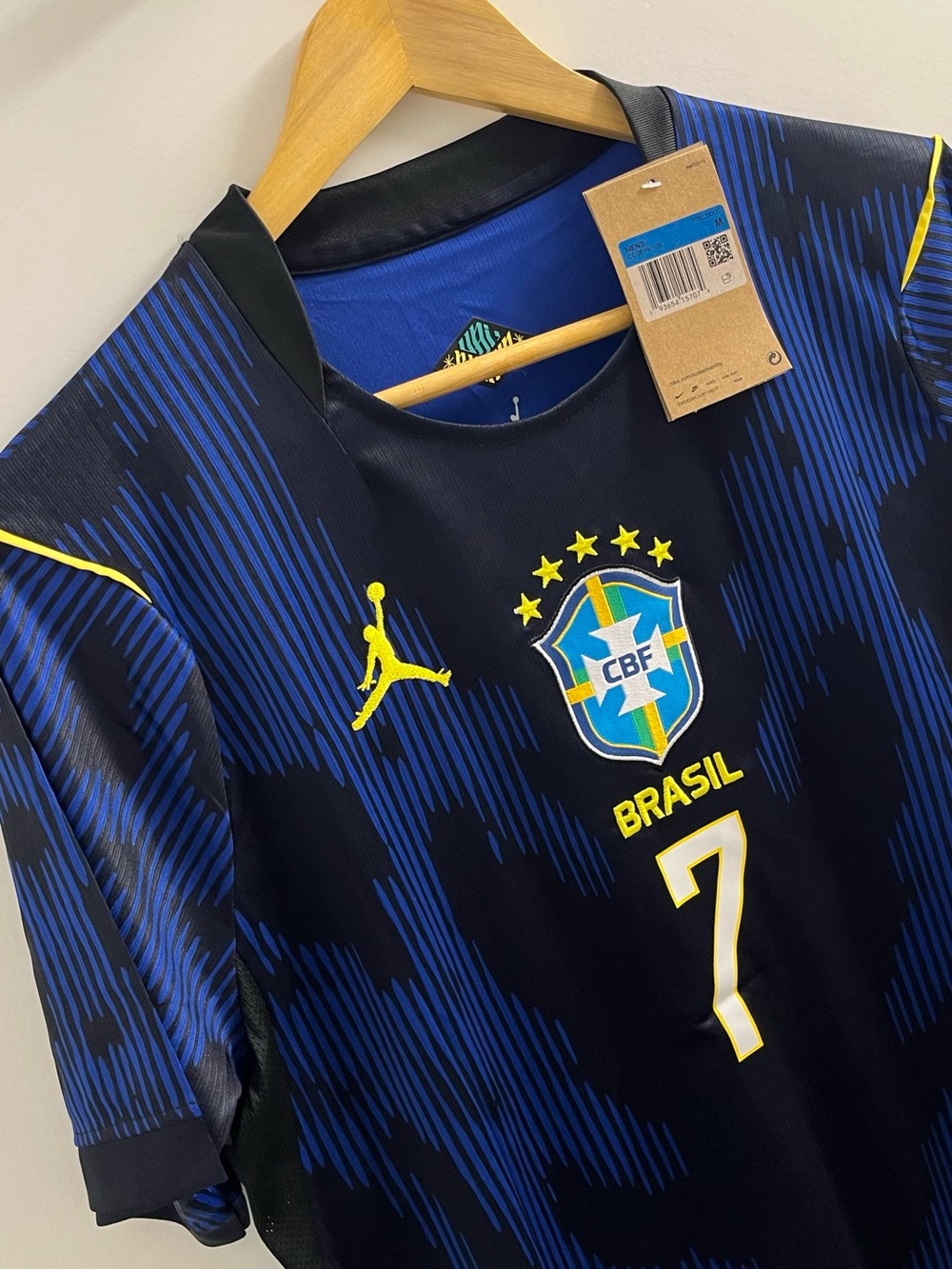 Brazil Vini Jr Men's Blue Football Jersey